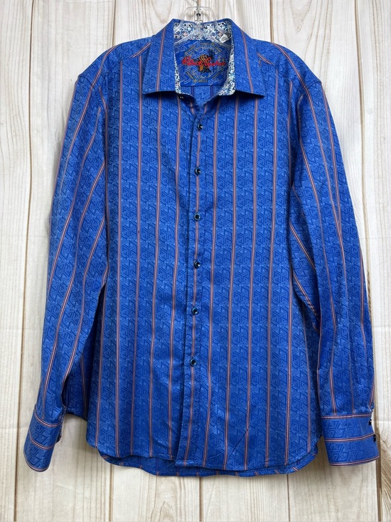 Robert Graham Other - Robert Graham Men's Long-Sleeve Button-Up Classic Fit Shirt Striped Blue NWOT XL